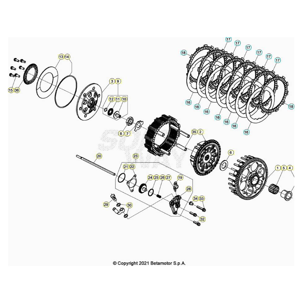 Beta RR390 23 Primärtrieb/Kupplung Ersatzteile Beta RR390 23 Primärtrieb/Kupplung Ersatzteile